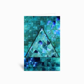 Abstract Geometric Blue Galaxy Greetings Card