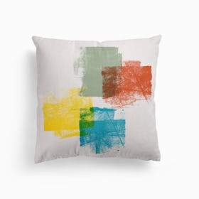 Block Print Colors 1 Colourful Canvas Cushion