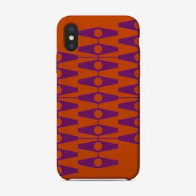 Abstract Eyes In Purple And Burnt Orange Phone Case