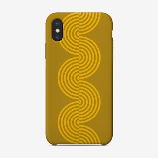 Groovy Waves In Warm Yellow On Mustard Phone Case