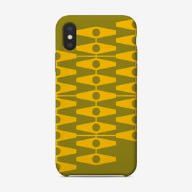 Abstract Eyes In Warm Yellow And Light Olive Phone Case