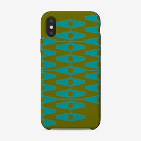 Abstract Eyes In Aqua And Olive Phone Case