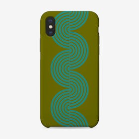 Groovy Waves In Aqua And Olive Phone Case