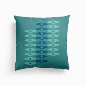 Abstract Eyes In Blue Tones Canvas Cushion