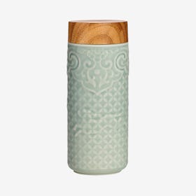 Splendid Prospect Double-Wall Tea Tumbler - Mint Green - Ceramic