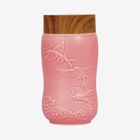 The Joy of Fishes Travel Mug - Matte Pink - Ceramic