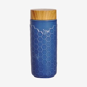 Honey Bee Travel Mug - Dark Blue - Ceramic