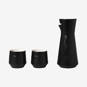 The Miracle Carafe with Cups - Black - Ceramic - Set of 3