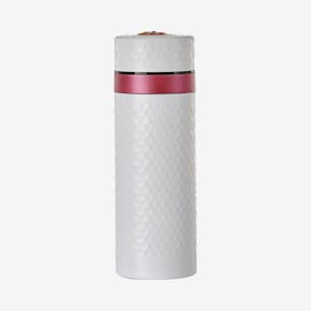Harmony Travel Mug - White / Red - Stainless Steel / Ceramic / Crystal