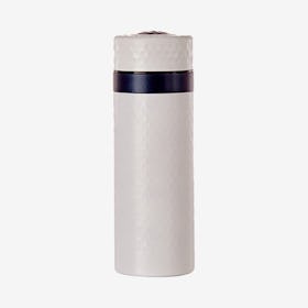 Harmony Travel Mug - White / Blue - Stainless Steel / Ceramic / Crystal