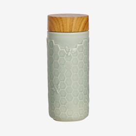 Honey Bee Travel Mug - Mint Green - Ceramic