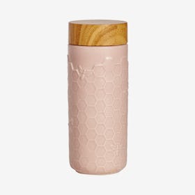 Honey Bee Travel Mug - Rose Pink - Ceramic