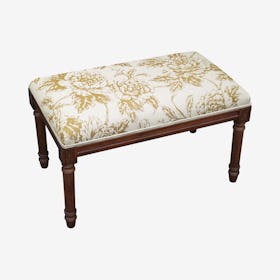 Louis XVI Bench - Tan - Linen - Peony