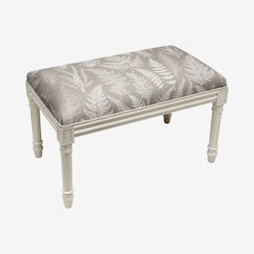 Louis XVI Bench - Taupe / White - Linen - Fern