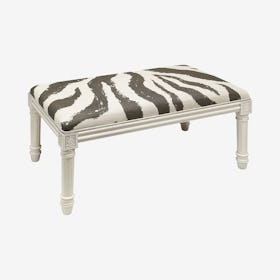 Louis XVI Bench - Grey / White - Linen - Zebra