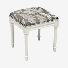 Cottage Vanity Stool - Grey / White - Linen - Fern