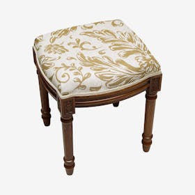 Louis XVI Vanity Stool - Tan - Linen - Tuscan