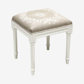 Cottage Vanity Stool - Taupe / White - Linen - Bee