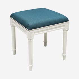 Cottage Vanity Stool - Navy / White - Linen - Solid