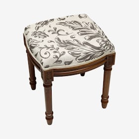 Louis XVI Vanity Stool - Grey - Linen - Tuscan