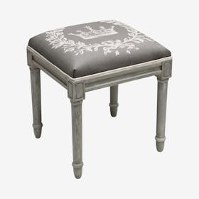 Cottage Vanity Stool - Grey - Linen - Crown