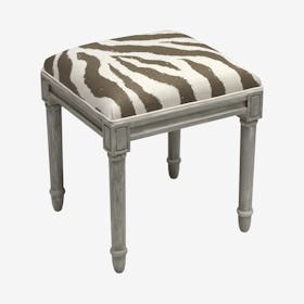 Cottage Vanity Stool - Grey - Linen - Zebra