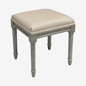 Cottage Vanity Stool - Taupe / Grey - Linen - Solid