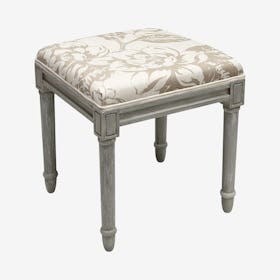 Cottage Vanity Stool - Taupe / Grey - Linen / Wood - Magnolia