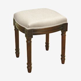 Louis XVI Vanity Stool - Linen - Linen - Solid