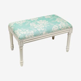 Louis XVI Bench - Aqua / White - Linen - Magnolia