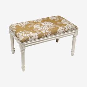 Louis XVI Bench - Tan / White - Linen - Magnolia