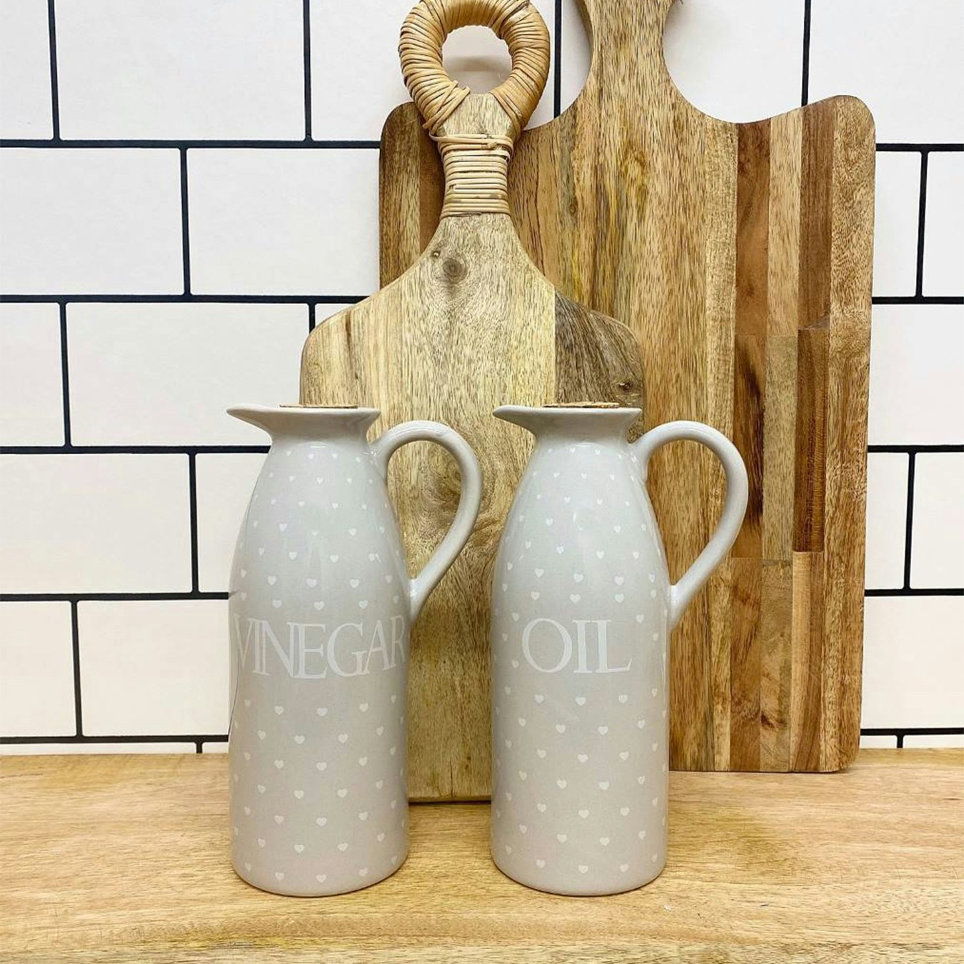 Heart Design Vinegar And Oil Pourers - Set of 2 by Geko Products