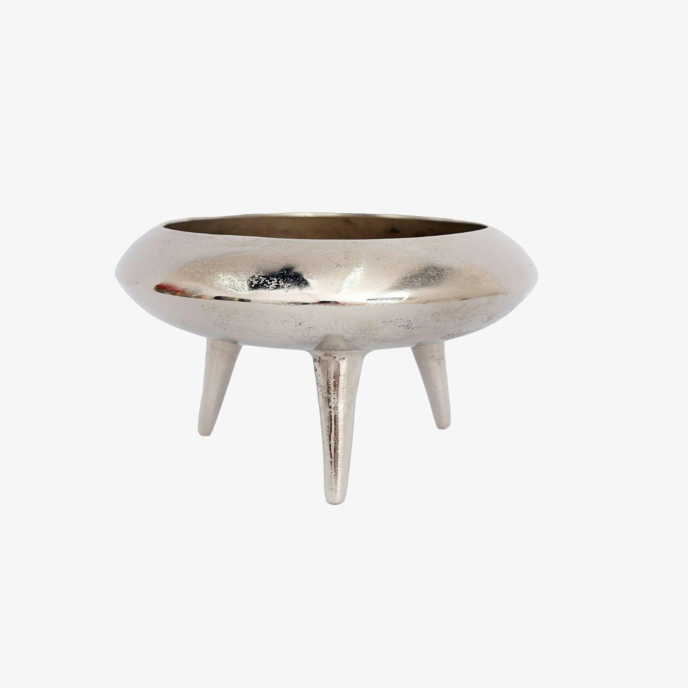Silver Metal Planter/Bowl With Feet by Geko Products