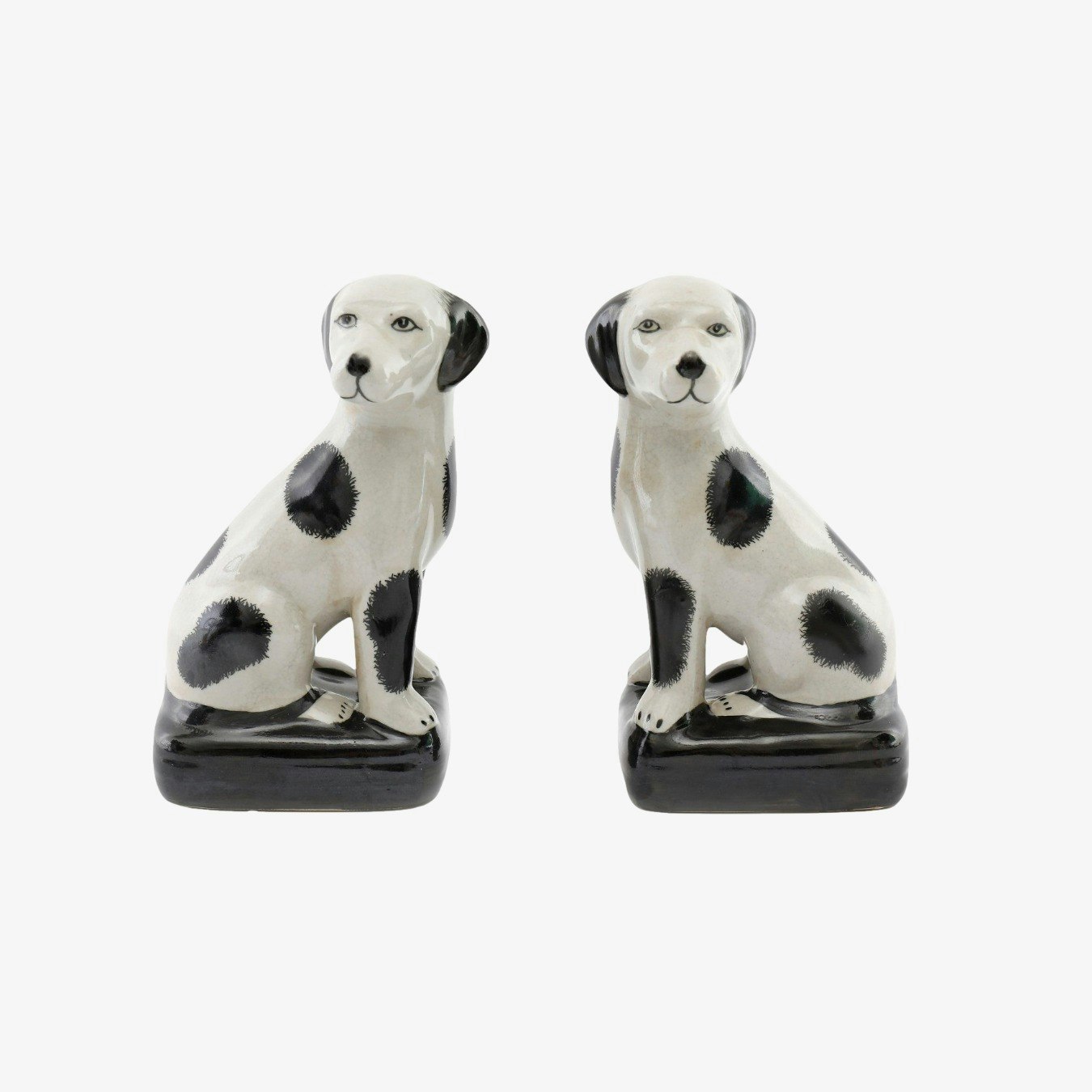 Porcelain Dog Ornaments - Black & White by Geko Products