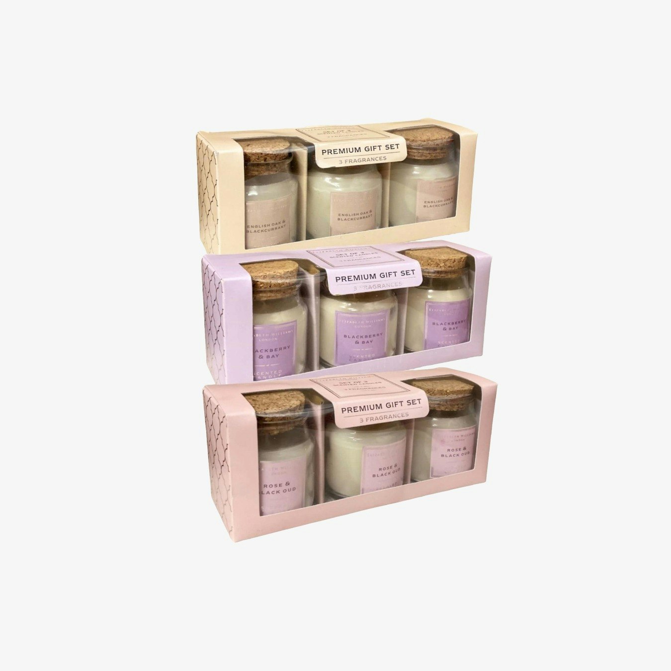Six Sets of Trio Candle Gift Box by Geko Products