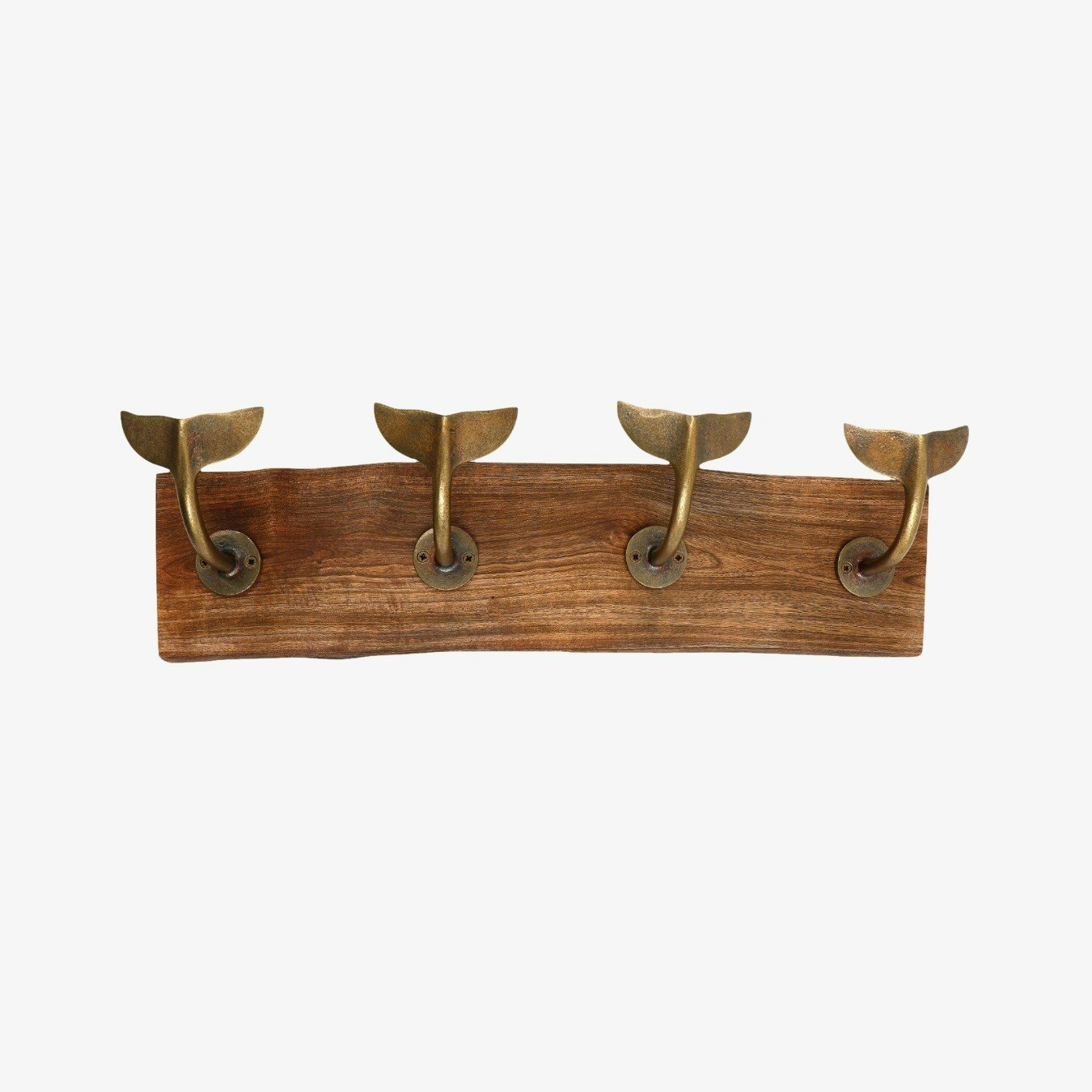 Set of Four Antique Gold Whale Hooks by Geko Products