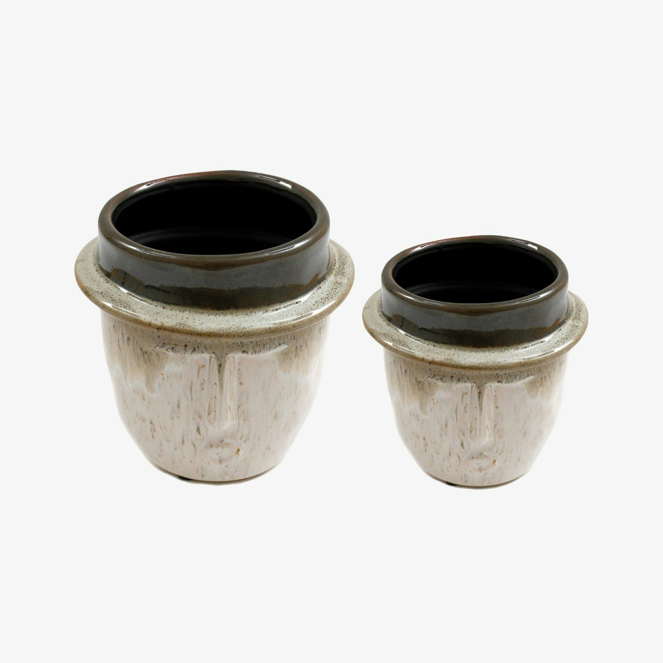 Set of Two Face Planters by Geko Products