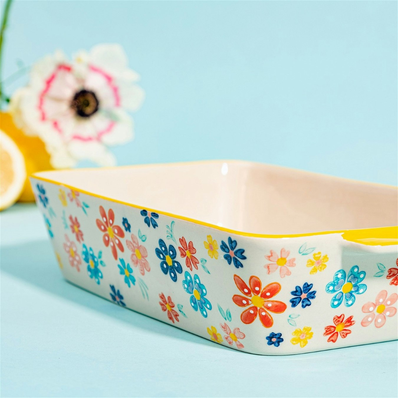 Folk Floral Serving Dish by Geko Products