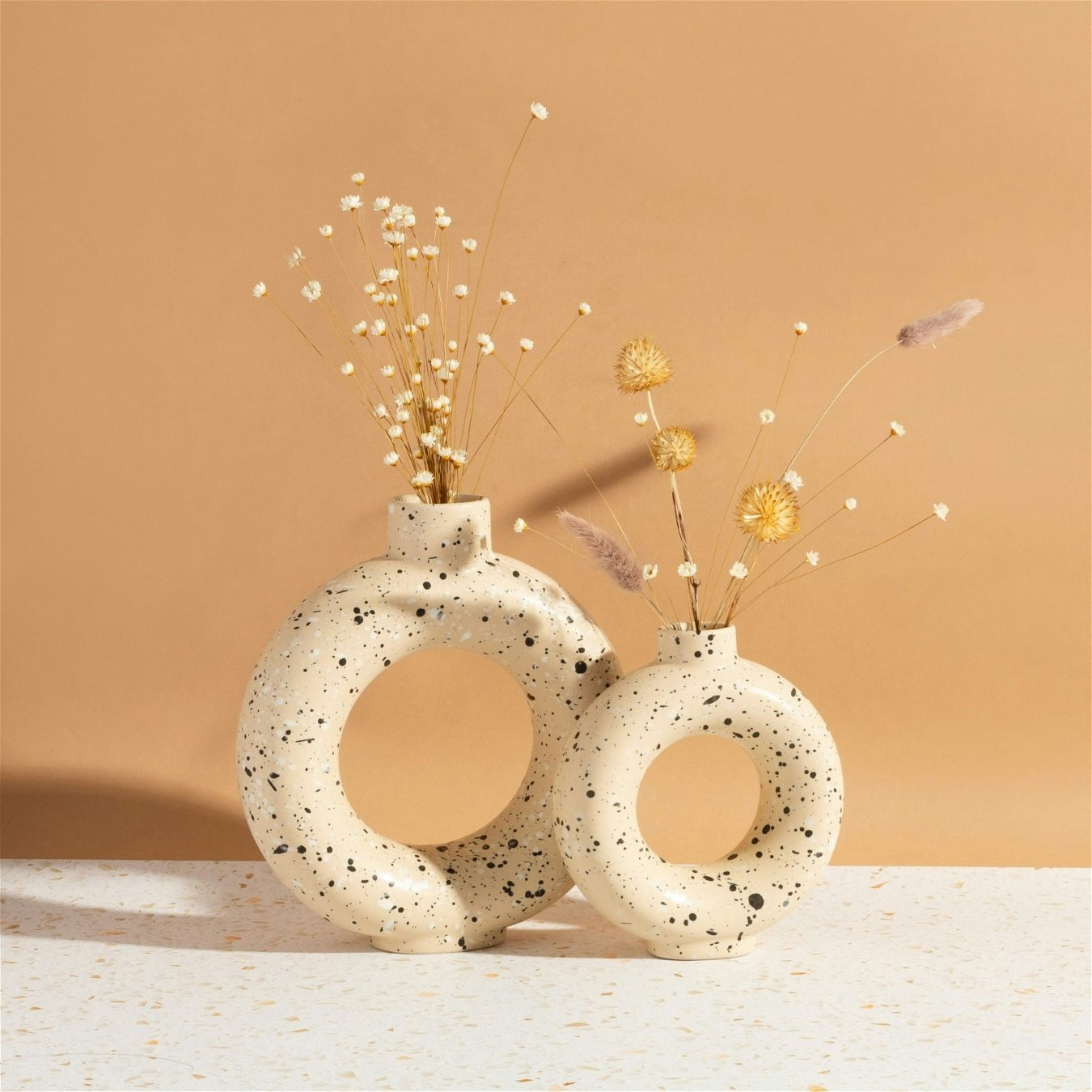 Sand Terrazzo Speckled Circle Vase by Geko Products