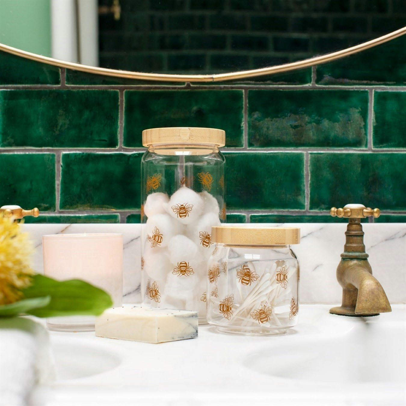 Vintage Bee Glass Storage Jar - Tall by Geko Products