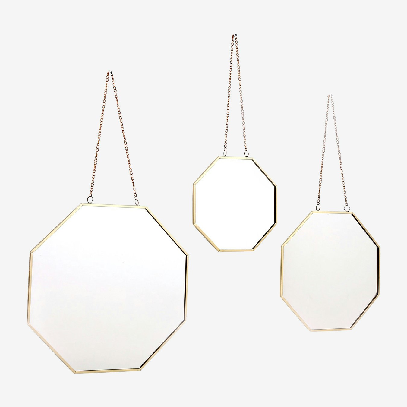 Geometric Wall Hanging Mirrors - Set of 3 by Geko Products