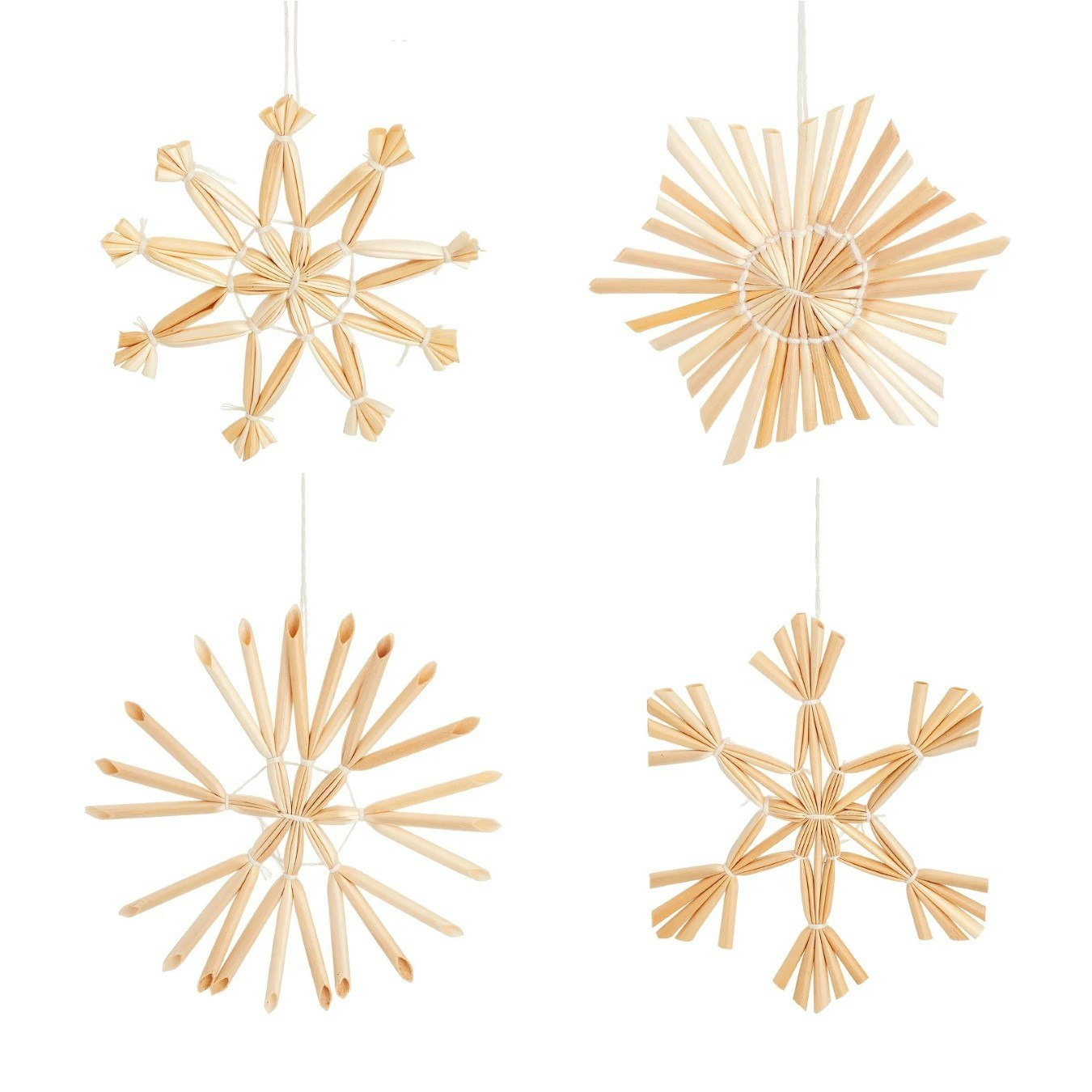 Straw Snowflake Hanging Decoration Strawy Snow Flake Christmas