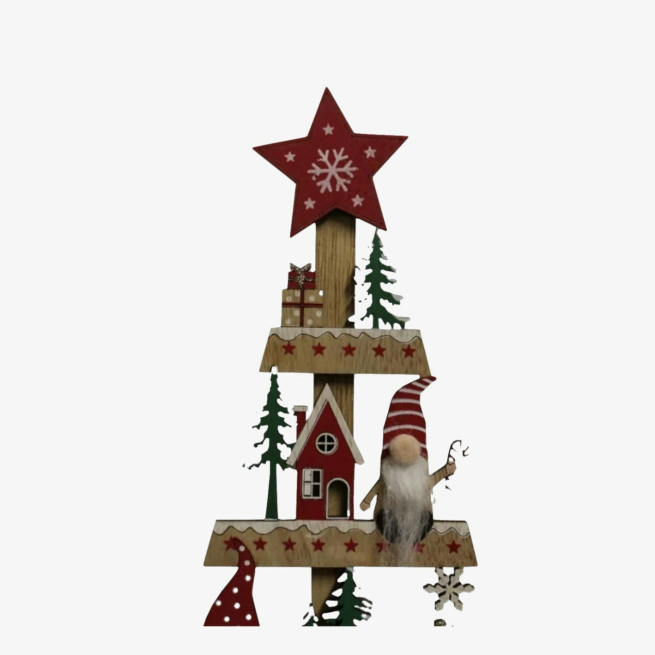 Freestanding Wooden Christmas Tree Ornament by Geko Products