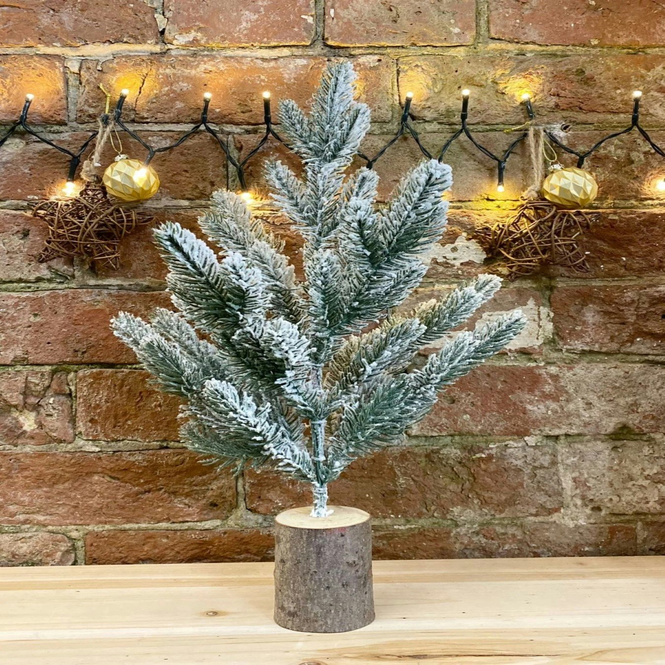 Small Frosted Christmas Tree In Log by Geko Products