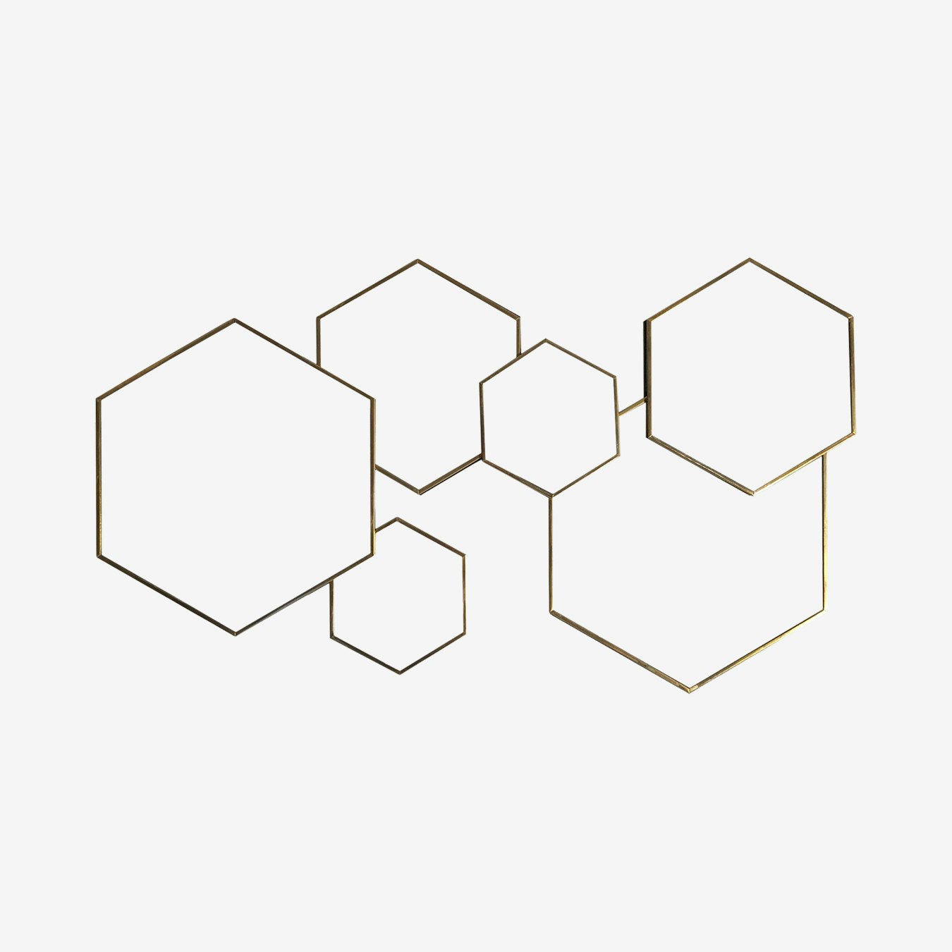 Hexagonal Framed Multi Mirror - Gold by Geko Products