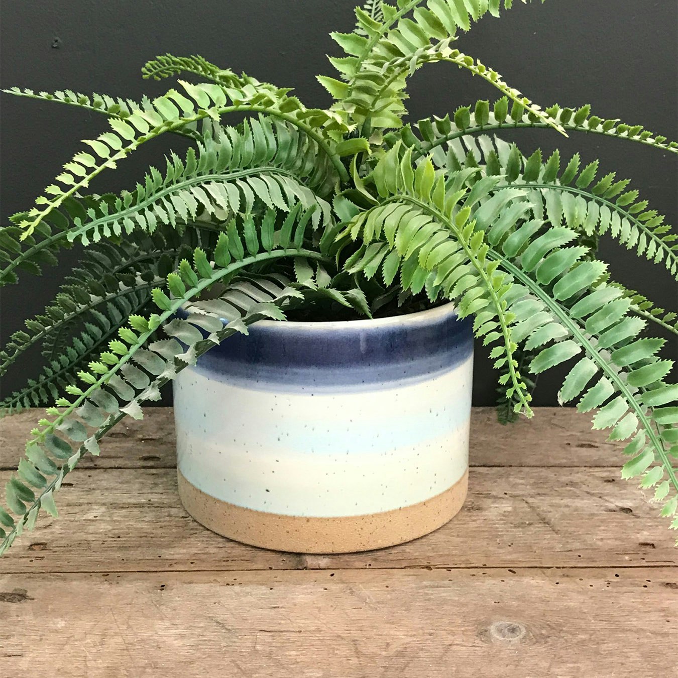 Striped Planter - Ceramic by Geko Products