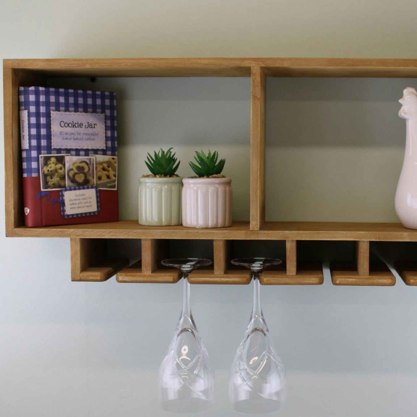 Kitchen Shelving with Storage for Wine Glasses by Geko Products