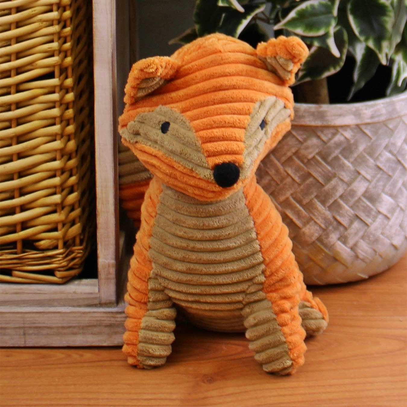 Fox Ribbed Fabric Doorstop - Orange by Geko Products