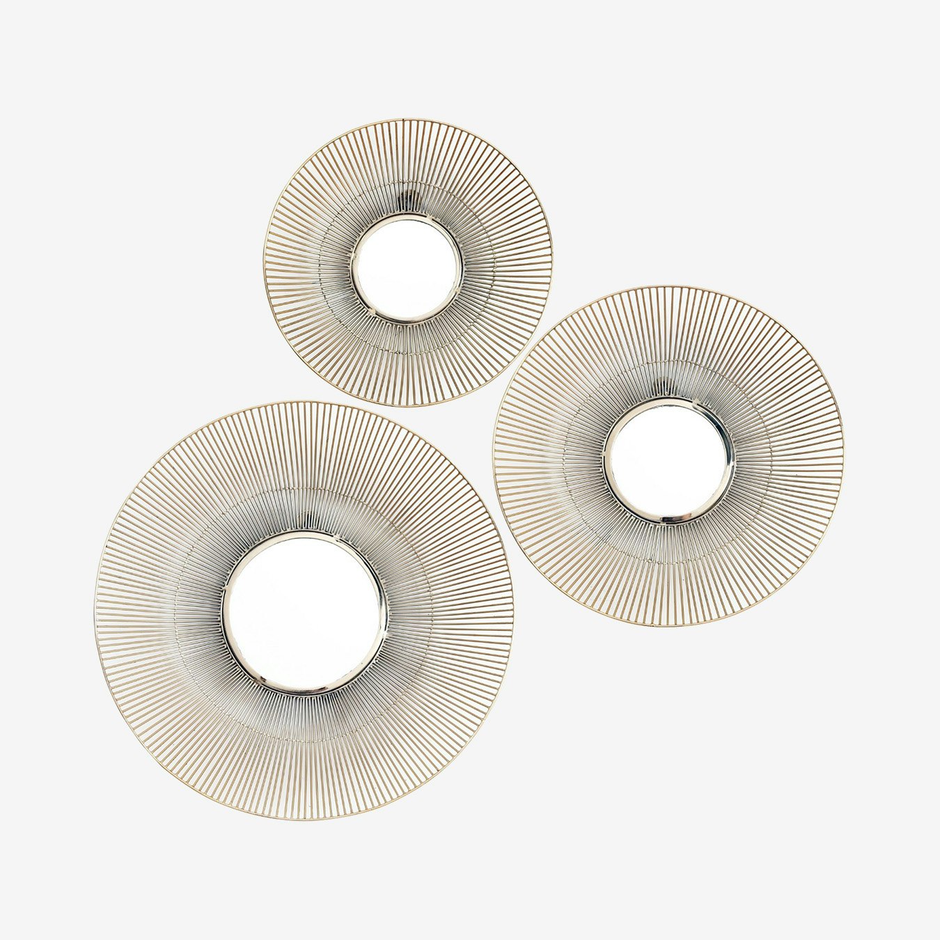 Iron Mirrors - Gold - Set of 3 by Geko Products