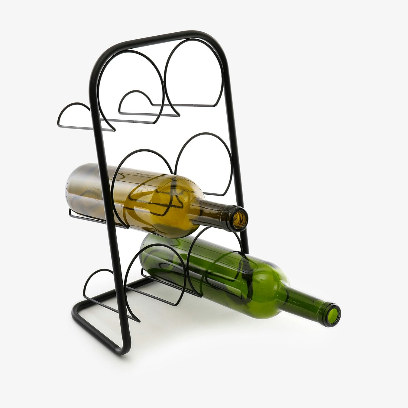 Metal Wire 6 Wine Bottle Holder - Black by Geko Products